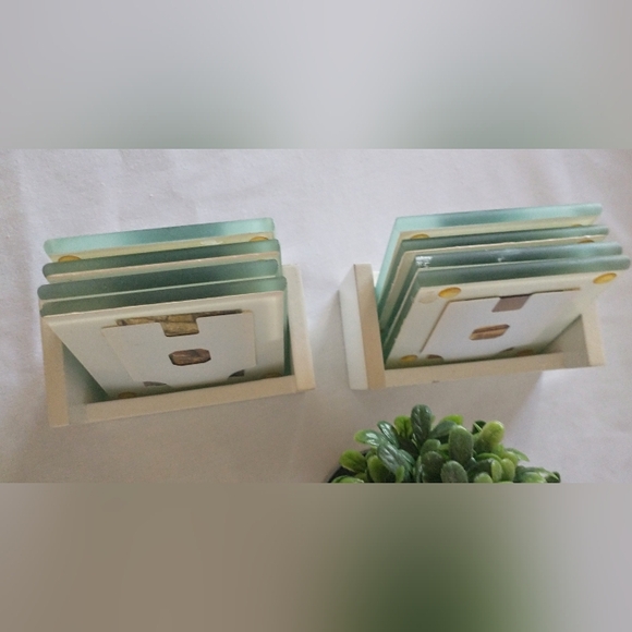 Glass Photo Coasters w/ Wooden Box - 2 Sets of 4 Coasters Each - Picture 6 of 9